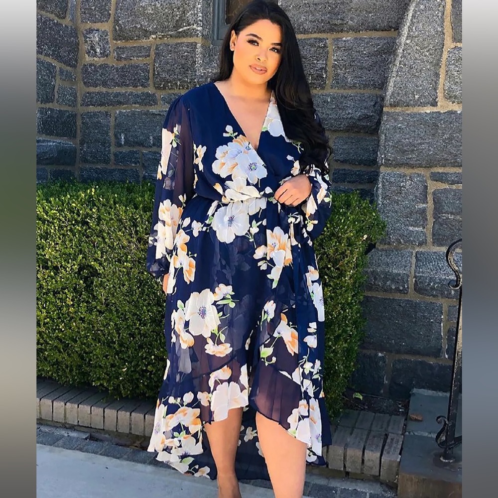 Fashion Nova long sleeve midi dress - 1X